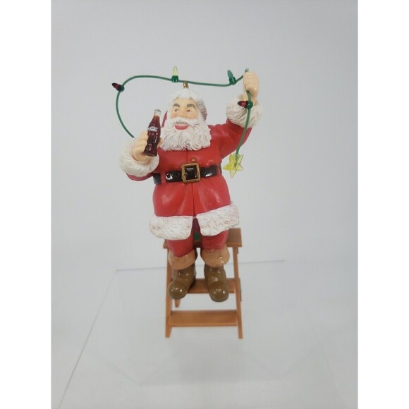 Coca Cola Trim A Tree Collection 1965 Santa Decorating Lights Ornament 1993 VTG - Picture 10 of 16